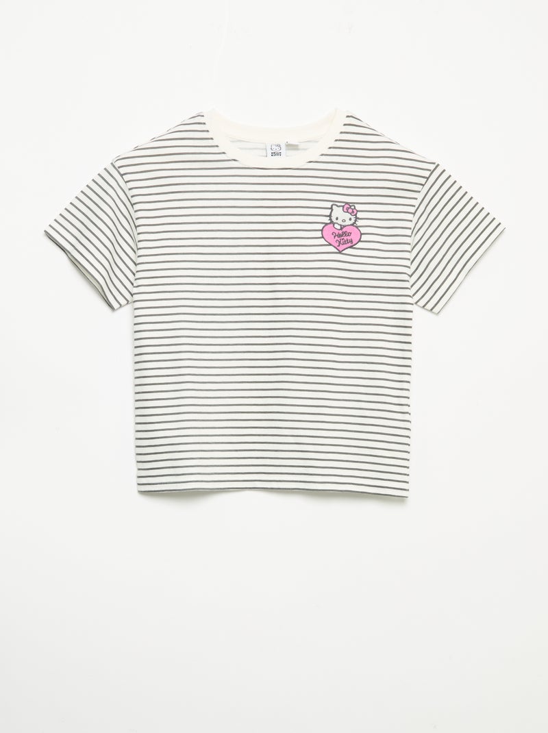 Conjunto \'Hello Kitty\' de 2 peças - camisola às riscas + legging Branco - Kiabi