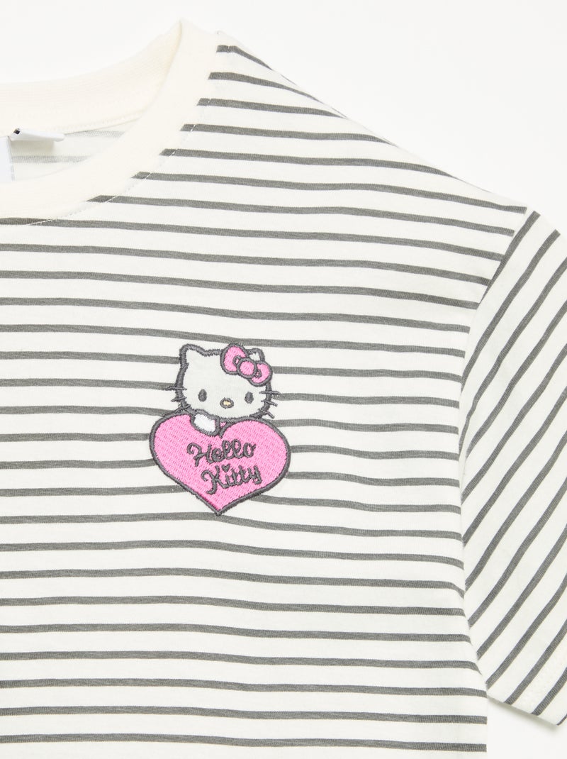 Conjunto \'Hello Kitty\' de 2 peças - camisola às riscas + legging Branco - Kiabi