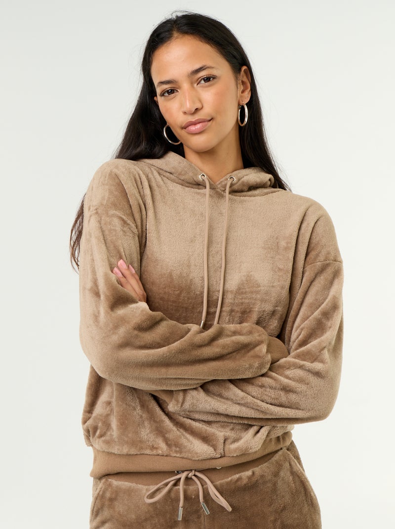 Conjunto homewear de 2 peças - Camisola + calças Bege - Kiabi
