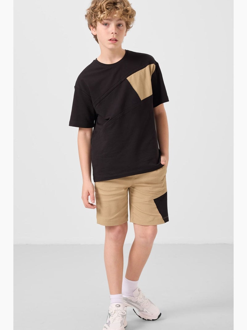 Conjunto infantil duas peças tommy Preto Cáqui - Kiabi