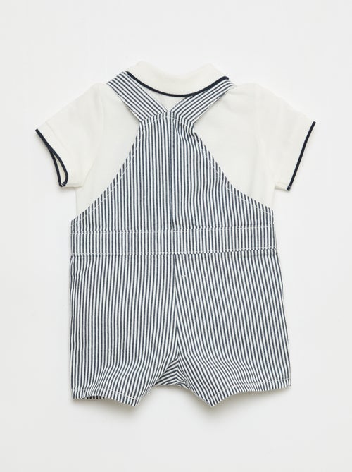 Conjunto jardineira + polo - 2 peças - Kiabi