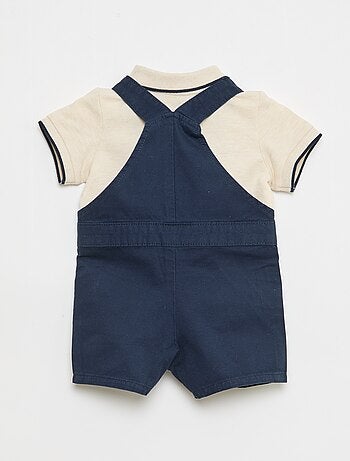 Conjunto jardineira + polo - 2 peças