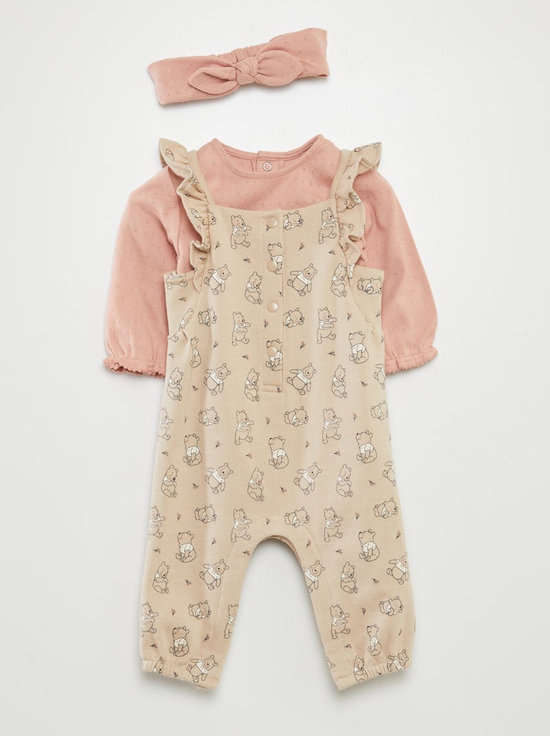 Conjunto jardineiras + body 'Minnie' 'Disney' - 2 peças ROSA - Kiabi
