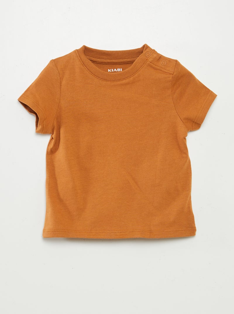 Conjunto jardineiras calções + t-shirt - 2 peças BRANCO - Kiabi