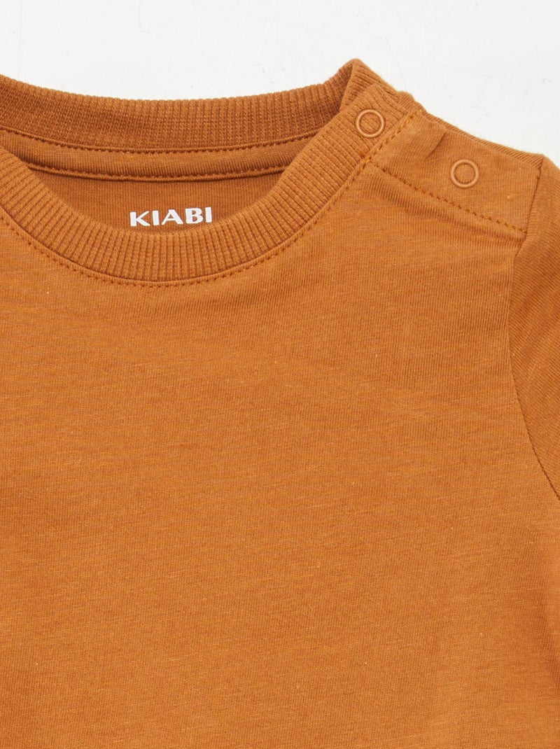 Conjunto jardineiras calções + t-shirt - 2 peças BRANCO - Kiabi