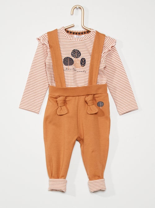 Conjunto jardineiras e t-shirt - Kiabi