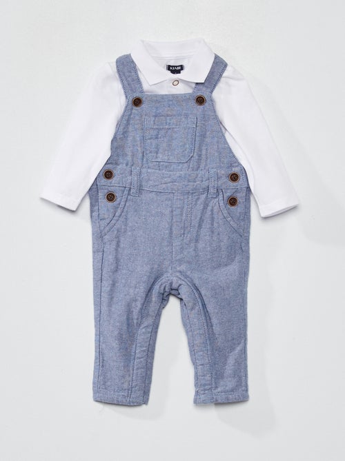 Conjunto jardineiras + polo - Kiabi