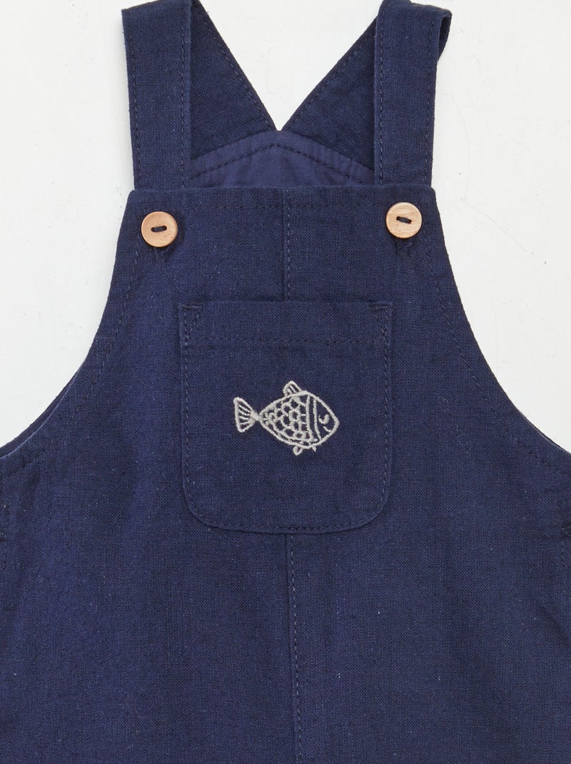 Conjunto jardineiras + t-shirt - 2 peças BRANCO - Kiabi