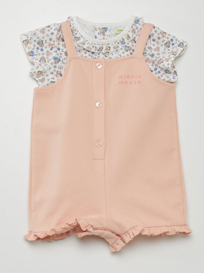 Conjunto jardineiras + t-shirt 'Disney' - 2 peças ROSA - Kiabi