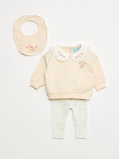Conjunto jogging sweat + calças + babete 'Marie' 'Disney' - 3 peças - Kiabi