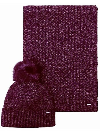 Conjunto kaporal melly: gorro e cachecol preto para mulher
