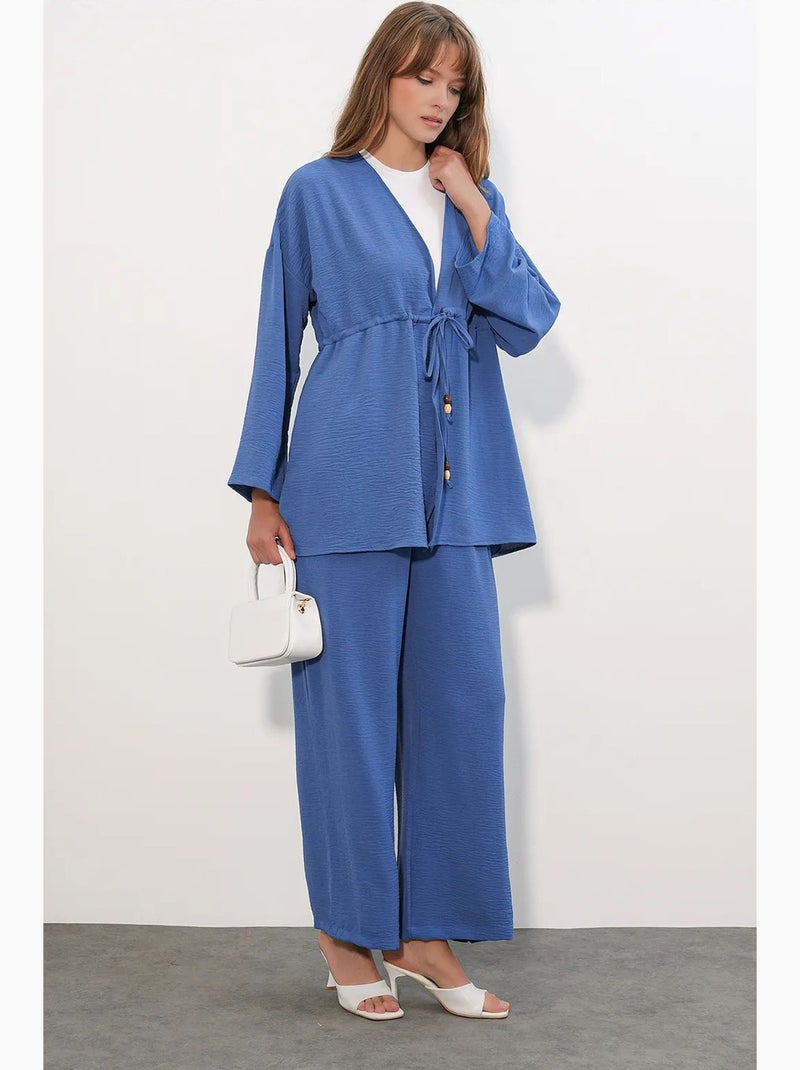 Conjunto kimono de duas peças com perna larga bdart Azul - Kiabi