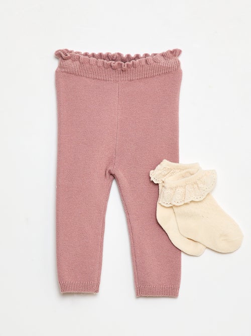 Conjunto Legging fantasia + meia em renda - Kiabi