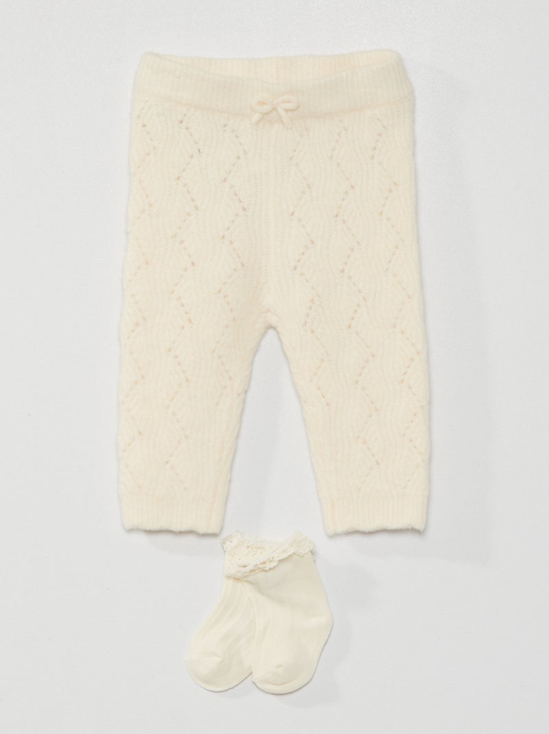 Conjunto leggings e meias BRANCO - Kiabi