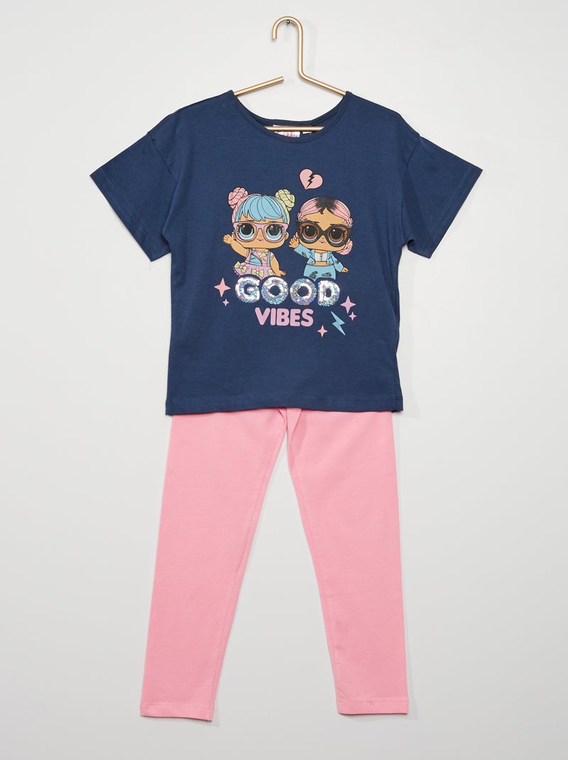 Conjunto 'L.O.L Surprise'  t-shirt + leggings AZUL - Kiabi