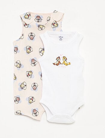 Conjunto macacão curto + body 'Disney' - 2 peças