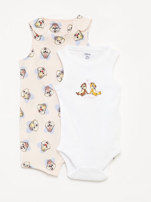 Conjunto macacão curto + body 'Disney' - 2 peças - Kiabi