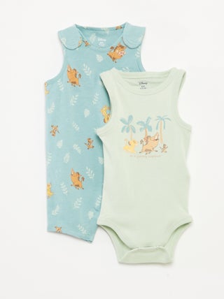 Conjunto macacão curto + body 'Disney' - 2 peças