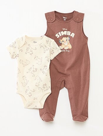 Conjunto macacão curto + body 'Simba' 'Disney' - 2 peças