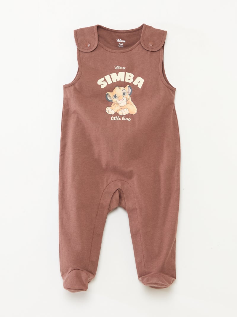 Conjunto macacão curto + body 'Simba' 'Disney' - 2 peças CASTANHO - Kiabi