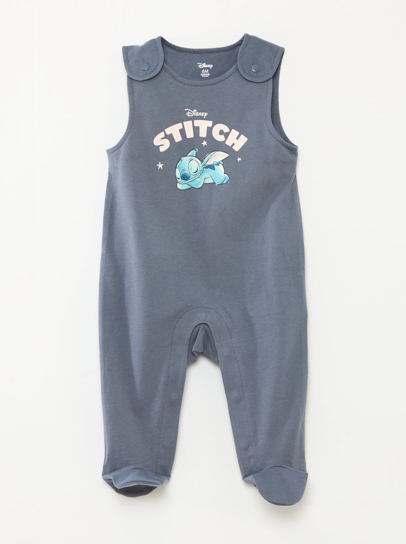 Conjunto macacão curto + body 'Stitch' 'Disney' - 2 peças AZUL - Kiabi