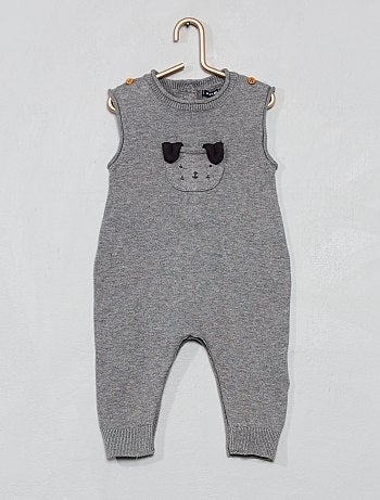 Conjunto macacão + t-shirt em algodão biológico - Kiabi