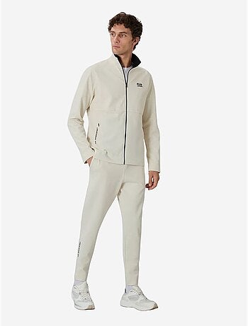 Conjunto masculino de sweatshirt com gola com fecho e calças tommy