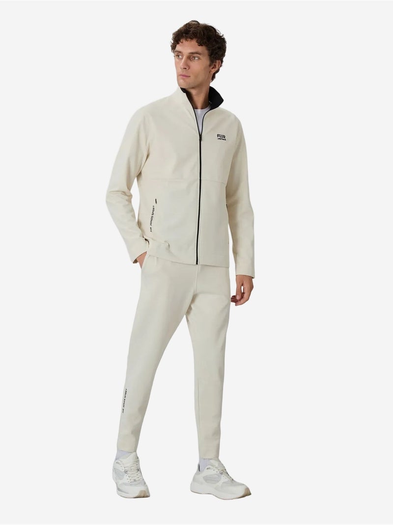 Conjunto masculino de sweatshirt com gola com fecho e calças tommy Areia - Kiabi
