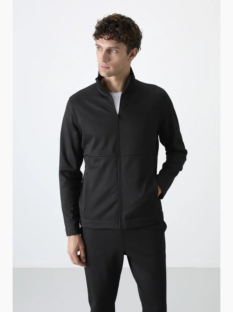 Conjunto masculino de sweatshirt com gola com fecho e calças tommy Preto - Kiabi