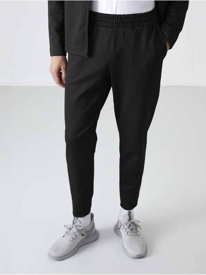 Conjunto masculino de sweatshirt com gola com fecho e calças tommy Preto - Kiabi