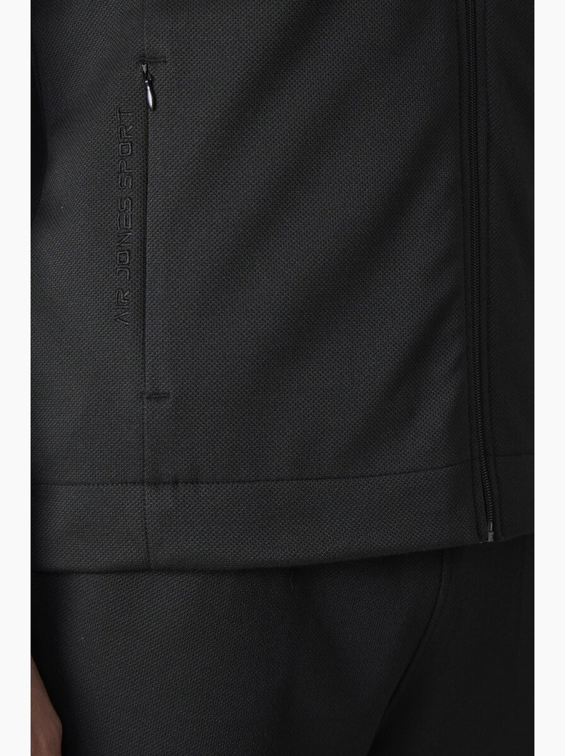 Conjunto masculino de sweatshirt com gola com fecho e calças tommy Preto - Kiabi