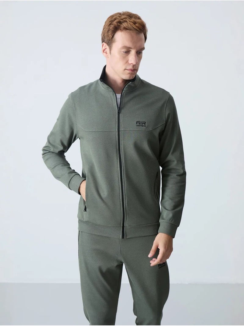 Conjunto masculino de sweatshirt de fleece e calças tommy Cáqui - Kiabi