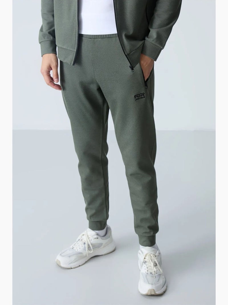 Conjunto masculino de sweatshirt de fleece e calças tommy Cáqui - Kiabi