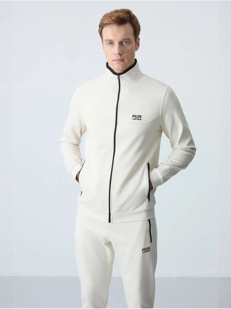 Conjunto masculino de sweatshirt de fleece e calças tommy Creme - Kiabi