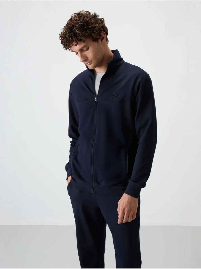 Conjunto masculino de sweatshirt e calças em fleece tricotado tommy Azul-marinho - Kiabi