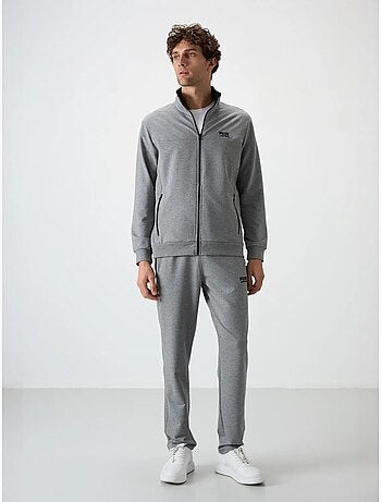 Conjunto masculino de sweatshirt e calças em fleece tricotado tommy