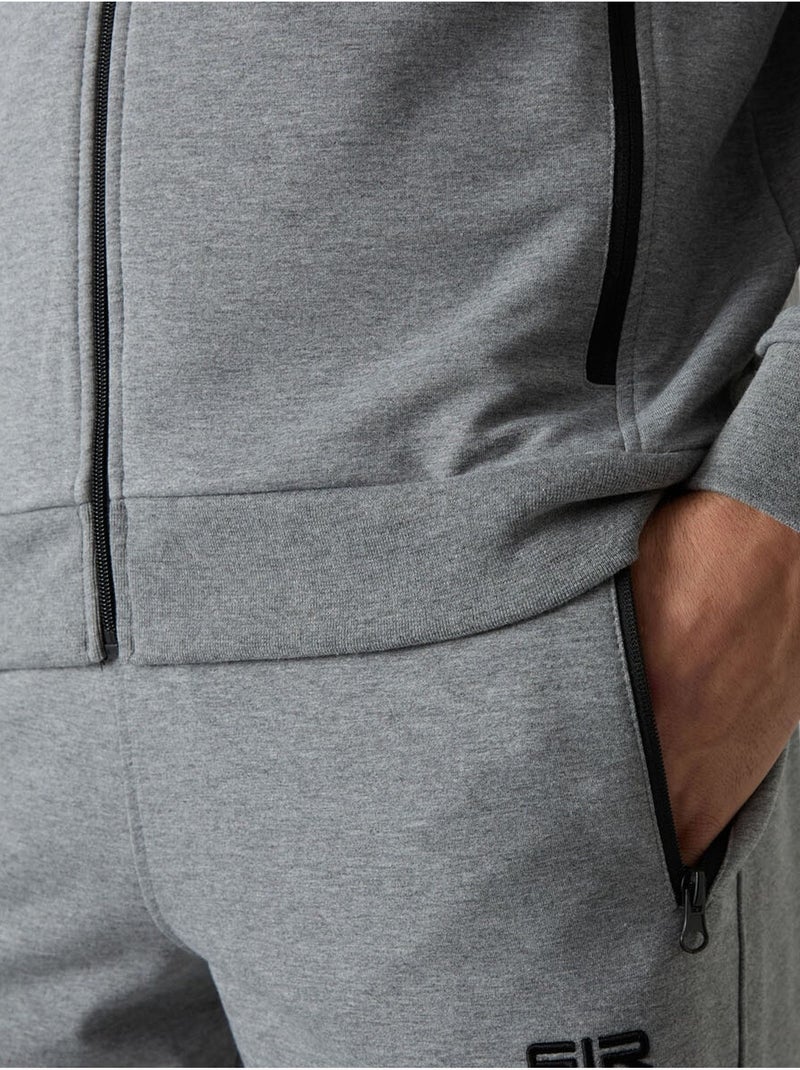 Conjunto masculino de sweatshirt e calças em fleece tricotado tommy Cinza - Kiabi