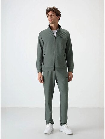 Conjunto masculino de sweatshirt e calças em fleece tricotado tommy