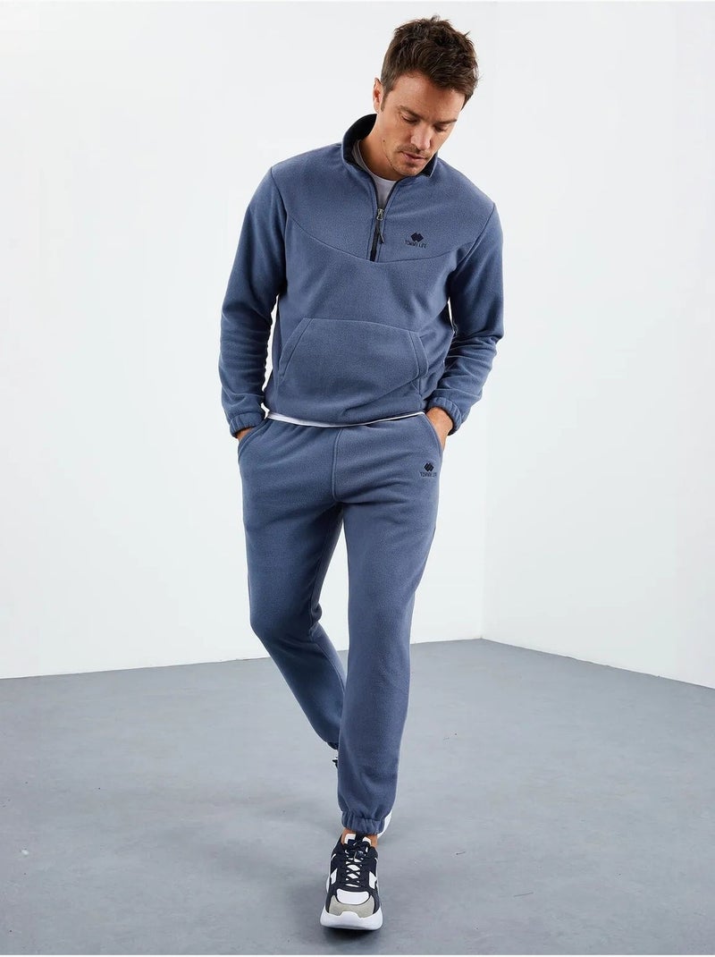 Conjunto masculino de sweatshirt e calças em poliéster tommy Azul - Kiabi