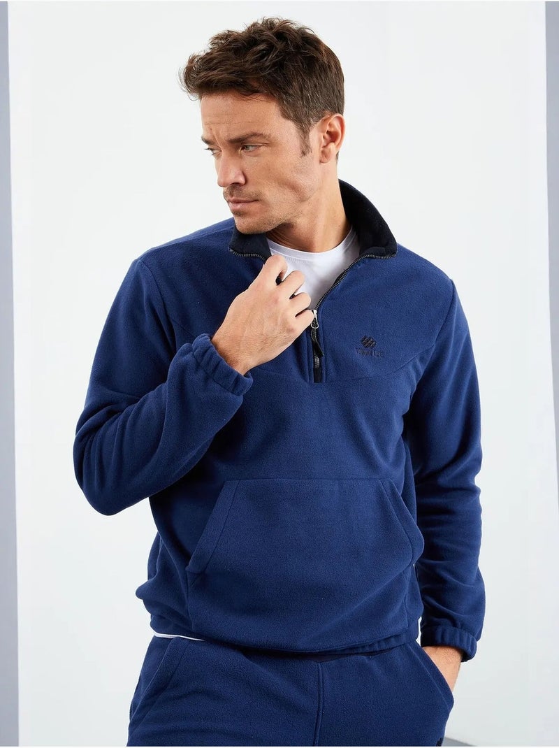Conjunto masculino de sweatshirt e calças em poliéster tommy Azul-marinho - Kiabi