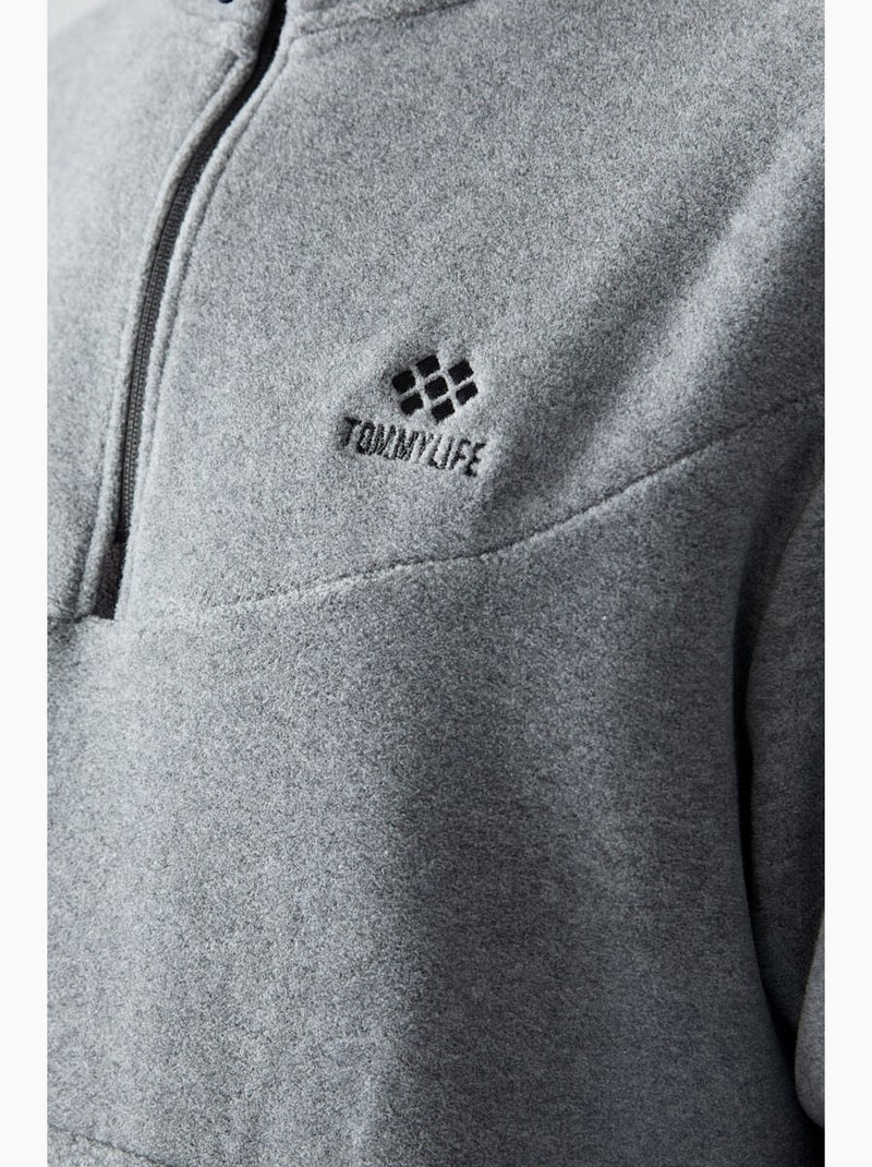 Conjunto masculino de sweatshirt e calças em poliéster tommy Cinza - Kiabi