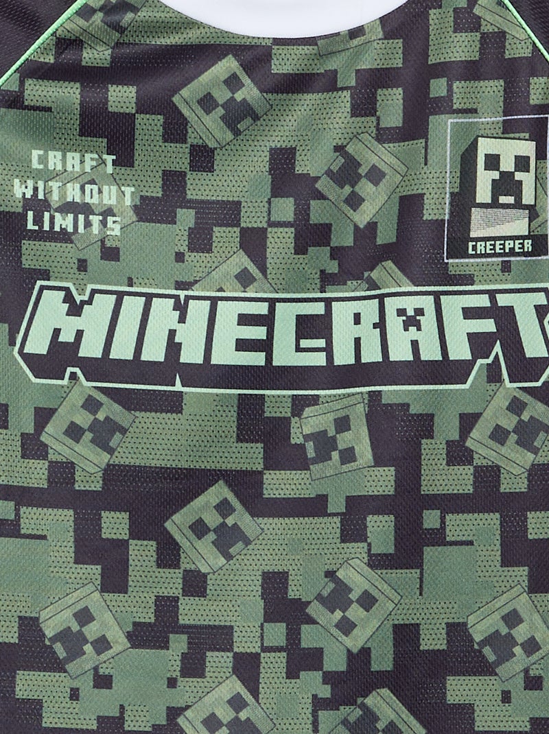 Conjunto 'Minecraft' Bermuda e T-shirt Preto - Kiabi