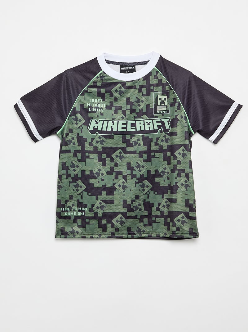 Conjunto 'Minecraft' Bermuda e T-shirt Preto - Kiabi