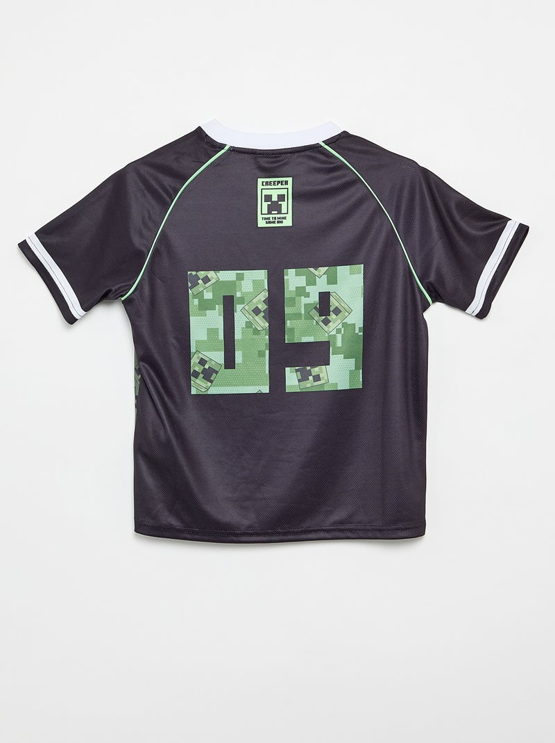 Conjunto 'Minecraft' Bermuda e T-shirt Preto - Kiabi