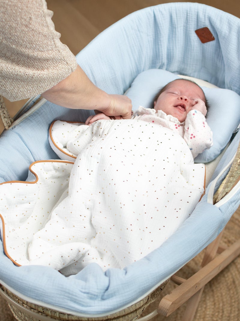Conjunto para moisés de bebé em gaze de algodão | sevira kids Azul - Kiabi