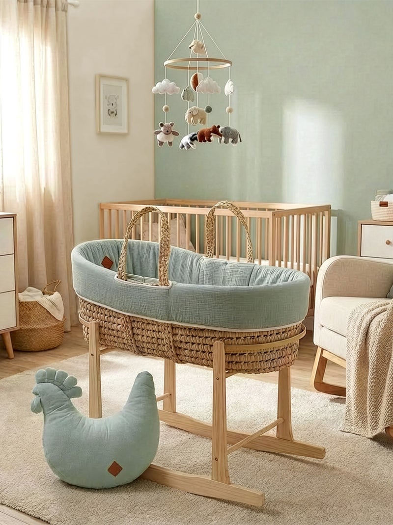 Conjunto para moisés de bebé em gaze de algodão | sevira kids Verde-água - Kiabi