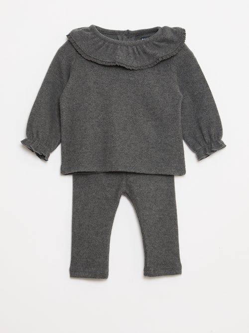 Conjunto peluche t-shirt + legging - 2 peças - Kiabi