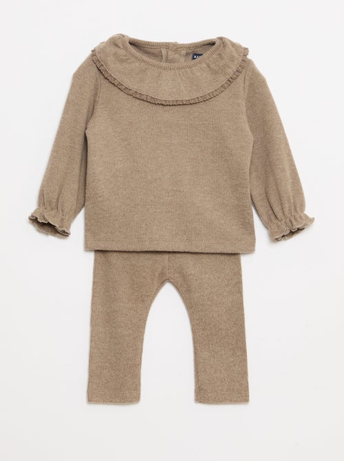 Conjunto peluche t-shirt + leggings - 2 peças - Kiabi