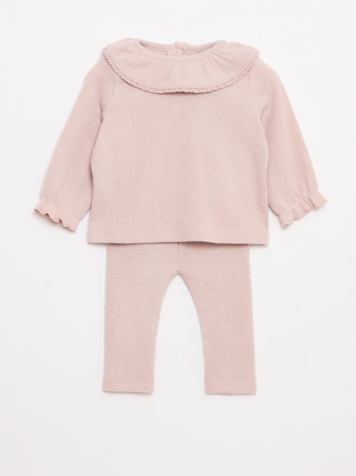Conjunto peluche t-shirt + leggings - 2 peças - Kiabi