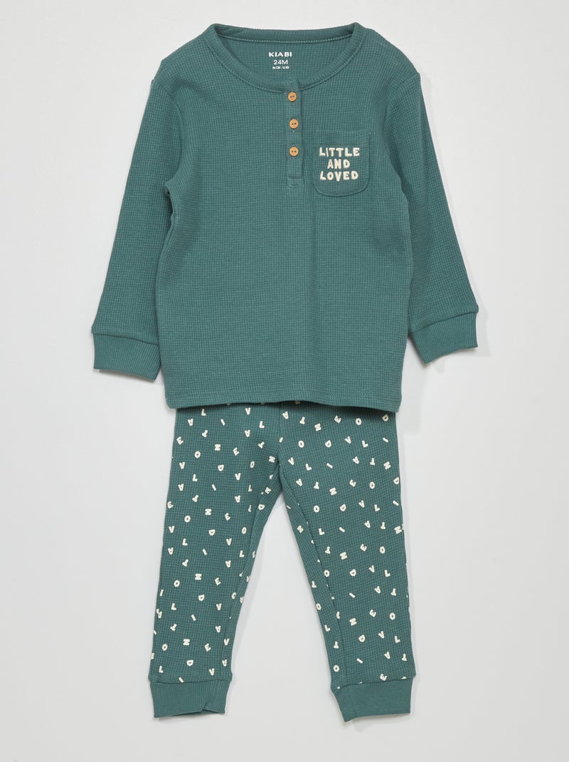 Conjunto pijama - 2 peças VERDE - Kiabi